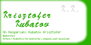 krisztofer kubatov business card